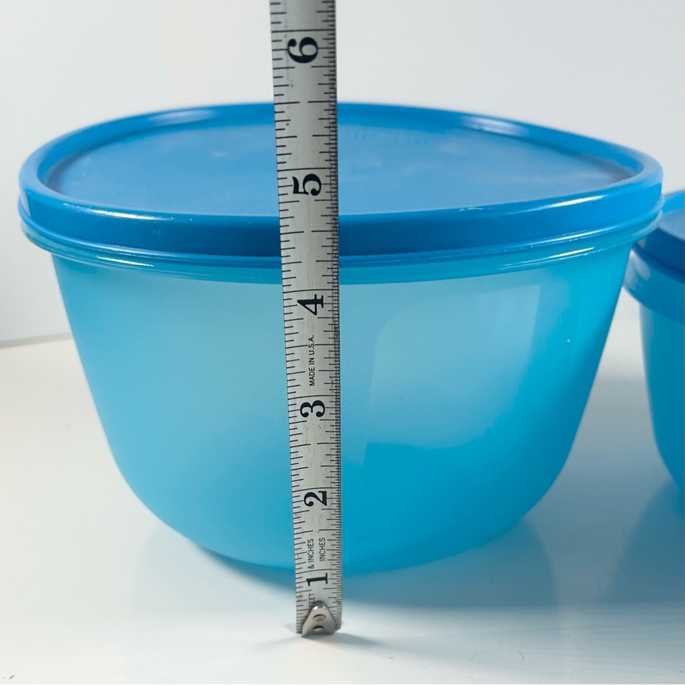 Tupperware Clarissa Blue Round Food Storage Bowls with Lids 1.5L 2L 1701 1700 - Picture 3 of 11